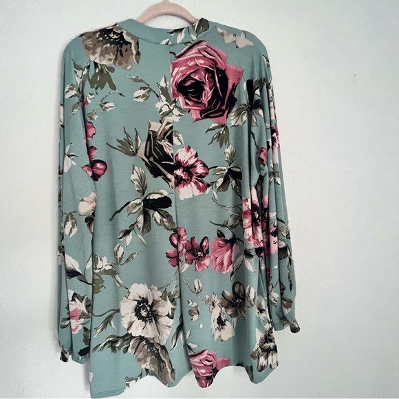 Honeyme Curvy Women’s Floral Print 3/4 Sleeve Blouse Tunic Top Shirt XL - Picture 2 of 12